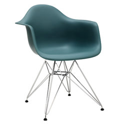 Vitra Eames DAR 43cm Armchair Ocean/Chrome